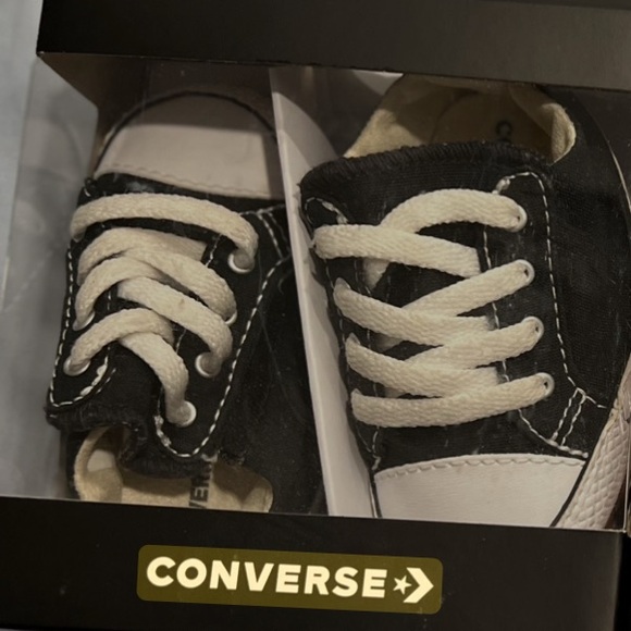 Converse Black & White Toddler Canvas Low-Top Sneakers - Picture 2 of 2
